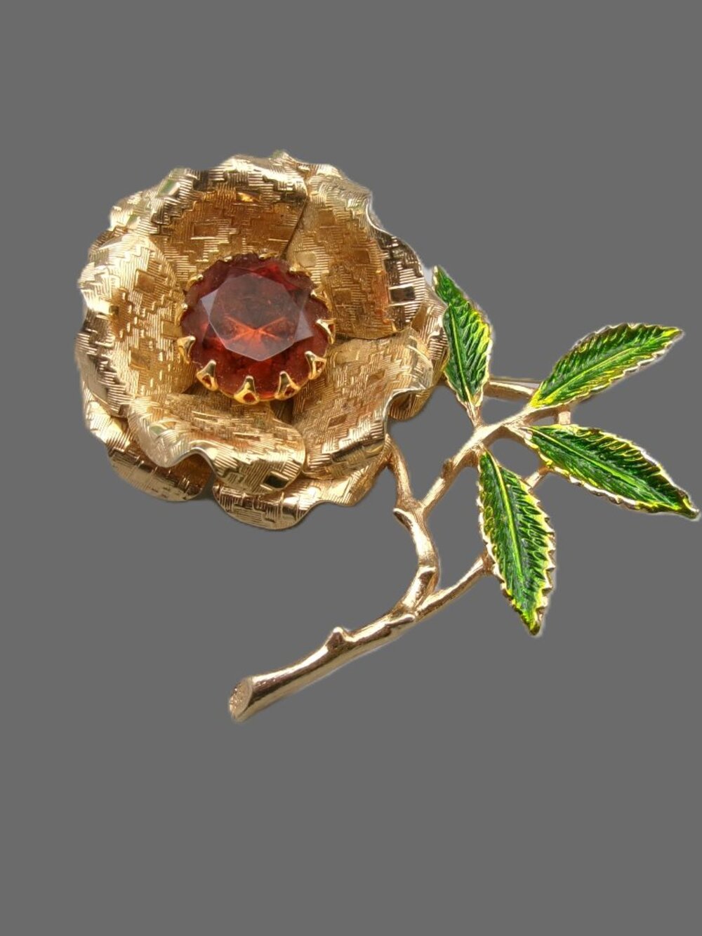Sarah Coventry Ember Flower Brooch, Vintage Floral Jewelry